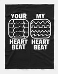 Funny Analogue Synthesizer Heartbeat Waveforms ADS Fleece Blanket.jpg